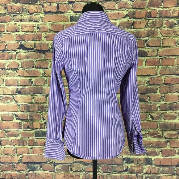 Express Design Studio Lavender White Stripe Shirt - Picture 4 of 4